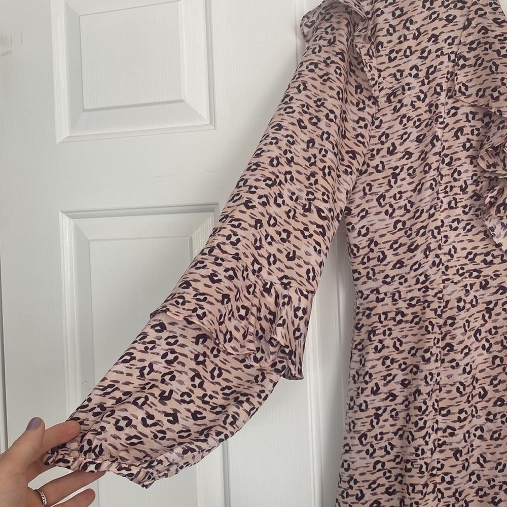 Avec Les Fille pastel pink ruffle fit and flare mini dress. - Picture 5 of 16